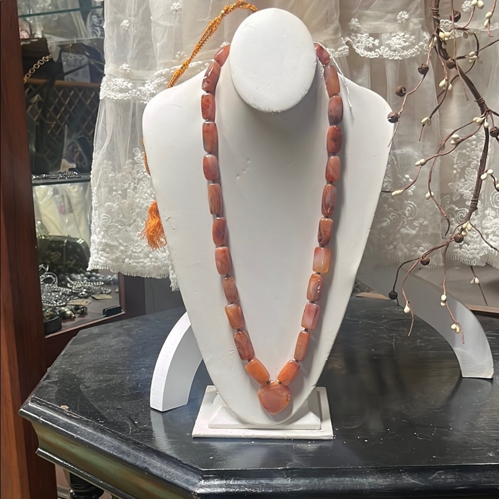 Brown Beaded Necklace Simple Elegant Jewelry